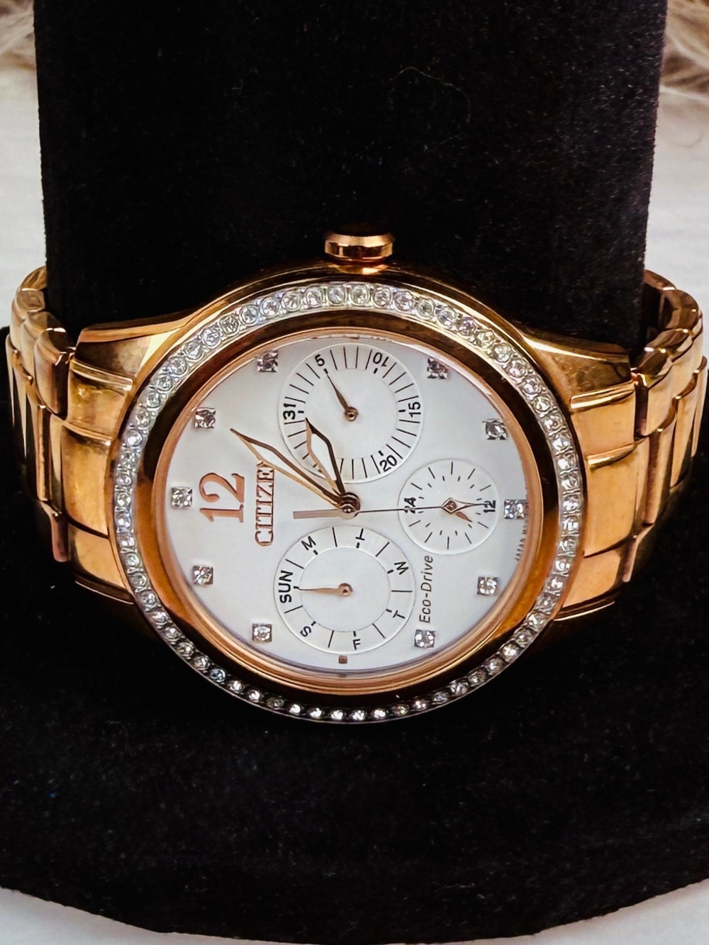 Citizen Eco-Drive Multi-Function Watch Mother-of-Pearl Dial | Crystal Bezel | AS